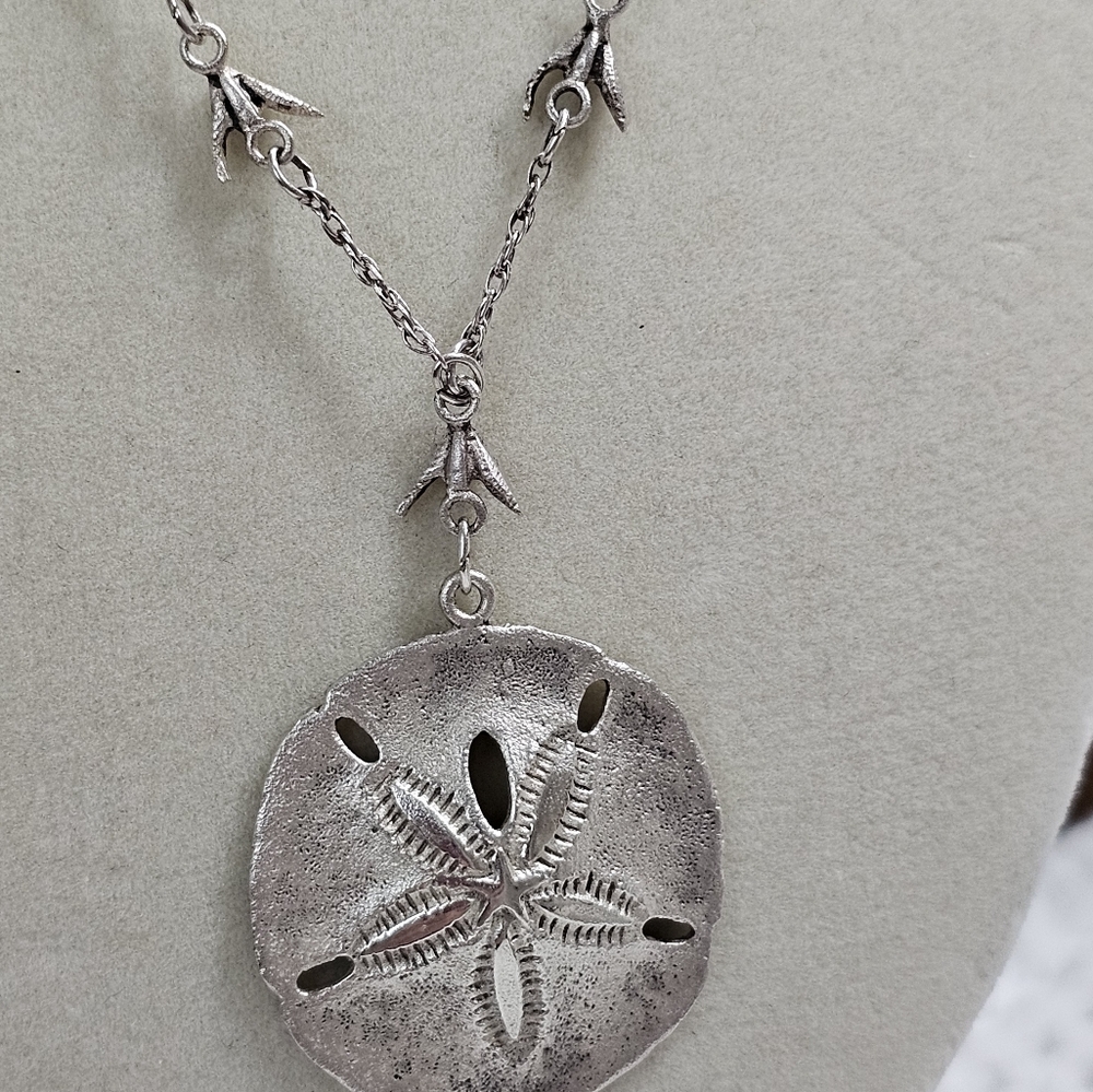Vintage Sterling Silver Sand Dollar with Doves Necklace J&C FERRARA  RARE - Picture 7 of 12